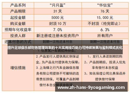 提升足球俱乐部财务管理效率的十大实用技巧助力可持续发展与盈利模式优化